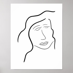 Minimalistische Frauen-Gesichtsskizze für die Gale Poster