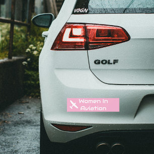 Minimalistische 'Frauen in der Luftfahrt' Typograf Autoaufkleber