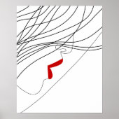 Minimalistische Frauen mit roter Lippe Kunst Poster (Vorne)