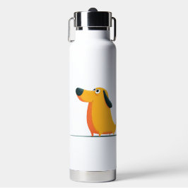 Minimalistische Frauen- und Hunde-Illustration Ges Trinkflasche