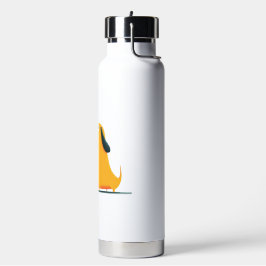 Minimalistische Frauen- und Hunde-Illustration Ges Trinkflasche