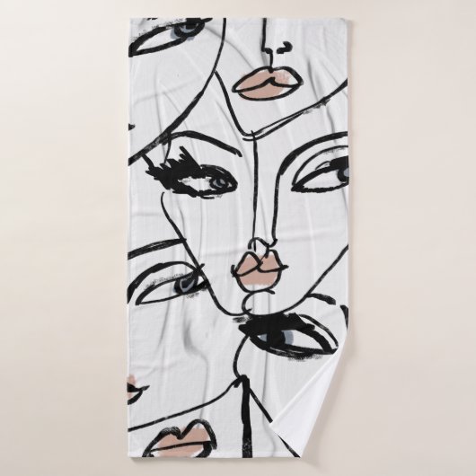 Minimalistische Frauenkunst Badehandtuch (Badehandtuch)