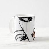 Minimalistische Frauenkunst Kaffeetasse (Vorderseite Links)