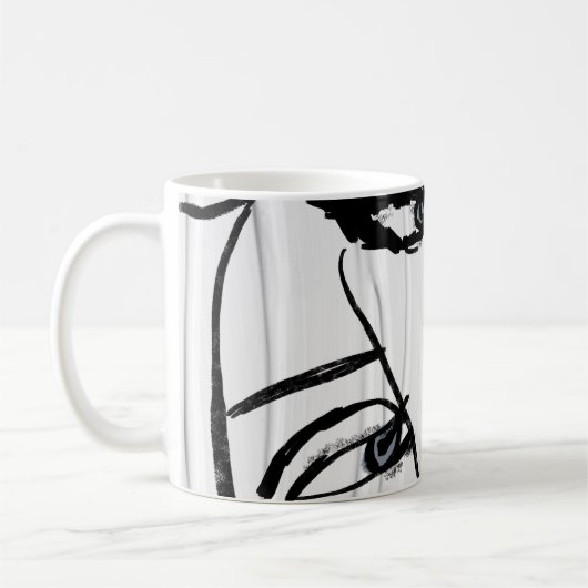 Minimalistische Frauenkunst Kaffeetasse (Links)