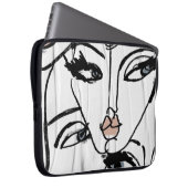 Minimalistische Frauenkunst Laptopschutzhülle (Vorne Rechts)