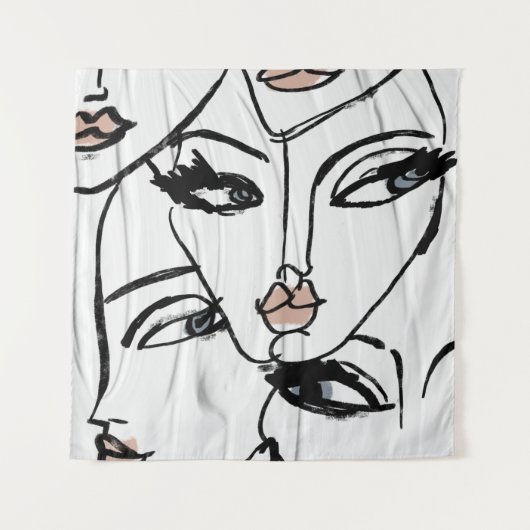 Minimalistische Frauenkunst Wandteppich (Vorderseite)