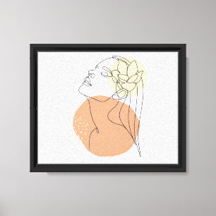 Minimalistische Frauenlinienkunst-Wandkunst Leinwanddruck