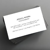 Minimalistische Freelance Fotograf-Kontaktkarte Visitenkarte