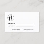 Minimalistische Freigabe der Liebe-Referenzkarte Empfehlungskarte (Rückseite)