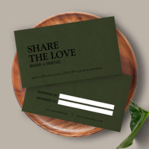 Minimalistische Freigabe der Liebe-Referenzkarte