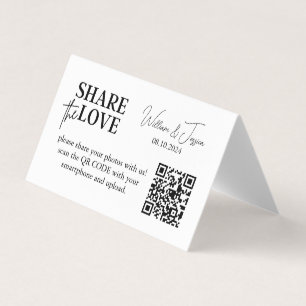 Minimalistische Freigabe des Qr-Codes der Liebe Visitenkarten