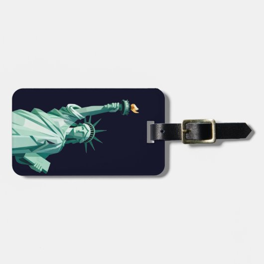 Minimalistische Freiheitsstatue Gepäckanhänger (Vorderseite horizontal)