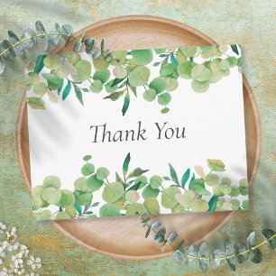 Minimalistische frische Blätter Geschäft Danke Postkarte