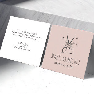 Minimalistische Friseur-Visitenkarte Quadratische Visitenkarte