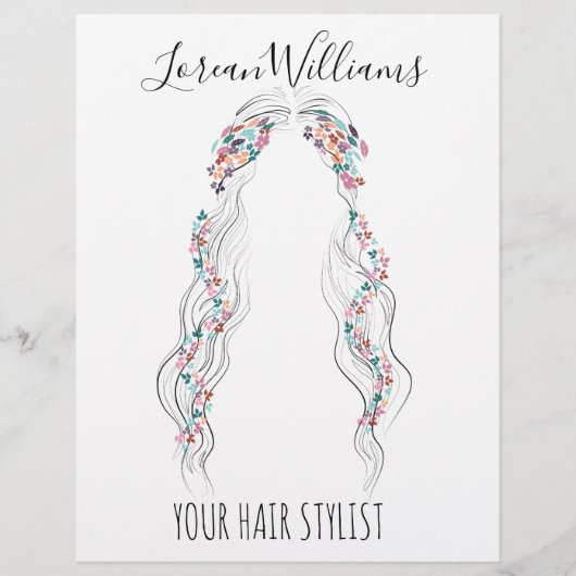 Minimalistische Friseurbride Wavy Haar Chic Blüte Flyer (Vorne)