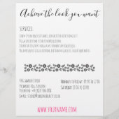 Minimalistische Friseurbride Wavy Haar Chic Blüte Flyer (Hinten)