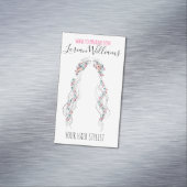 Minimalistische Friseurbride Wavy Haar Chic Blüte Magnetische Visitenkarte (Beispiel)