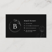 Minimalistische Friseurhandgezeichnete botanische Visitenkarte (Vorderseite)