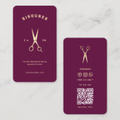 Minimalistische Friseursalon Barbershop Schere Visitenkarte (Vorne/Hinten)