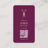 Minimalistische Friseursalon Barbershop Schere Visitenkarte (Rückseite)