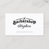 Minimalistische Friseursalon-Schere Weiß Visitenkarte (Vorderseite)