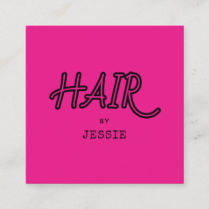Minimalistische Friseurstylist Pink Square Busines Quadratische Visitenkarte