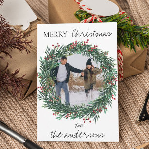 Minimalistische frohe Weihnachten Blätter Wreath F