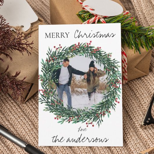 Minimalistische frohe Weihnachten Blätter Wreath F