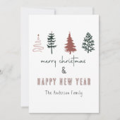 Minimalistische frohe Weihnachten Retro Linie Art  (Vorderseite)