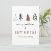 Minimalistische frohe Weihnachten Retro Linie Art (Stehend Vorderseite)