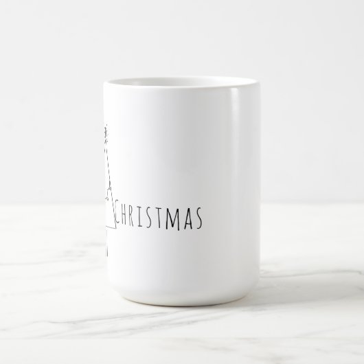 Minimalistische frohe Weihnachtsbaumkunst Kaffeetasse (Mittel)