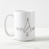 Minimalistische frohe Weihnachtsbaumkunst Kaffeetasse (Links)