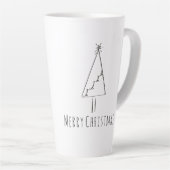 Minimalistische frohe Weihnachtsbaumkunst Milchtasse (Rechte Ecke)