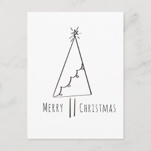 Minimalistische frohe Weihnachtsbaumkunst Postkarte