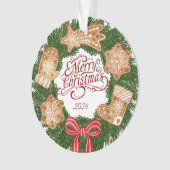 Minimalistische frohe Weihnachtsschmuck Ornament (Vorderseite)