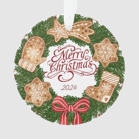 Minimalistische frohe Weihnachtsschmuck Ornament (Vorderseite)