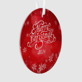 Minimalistische frohe Weihnachtsschmuck Ornament (Vorderseite)