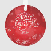 Minimalistische frohe Weihnachtsschmuck Ornament (Rückseite)