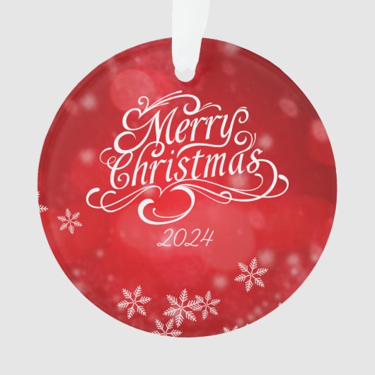 Minimalistische frohe Weihnachtsschmuck Ornament (Vorderseite)