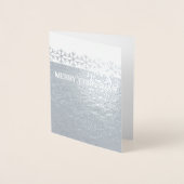 Minimalistische frohe Weihnachtsschneeflocken Folienkarte (Vorderseite)