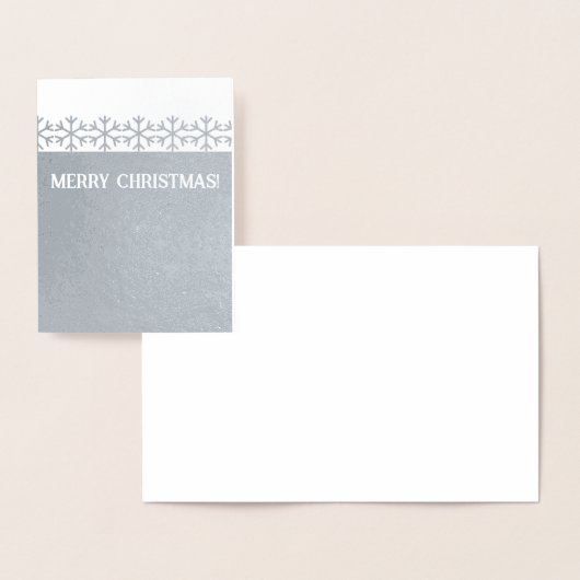 Minimalistische frohe Weihnachtsschneeflocken Folienkarte (Anzeige)