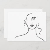 Minimalistische Frontlinie Zeichnend Postkarte (Vorne/Hinten)