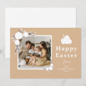 Minimalistische Frühlings-Oster-Personalisierte Fa Feiertagskarte (Vorne/Hinten)