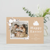 Minimalistische Frühlings-Oster-Personalisierte Fa Feiertagskarte (Stehend Vorderseite)