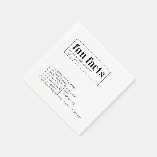 Minimalistische Fun-Fakten Hochzeiten von Napkins Serviette (Ecke)