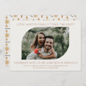Minimalistische Fun Geometric Foto Frame Wedding Einladung (Vorne/Hinten)