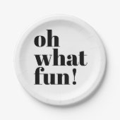 Minimalistische Fun Typografie für den modernen Ur Pappteller (Vorderseite)