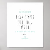 Minimalistische Funny Handwriting Future Husband-E Poster (Vorne)