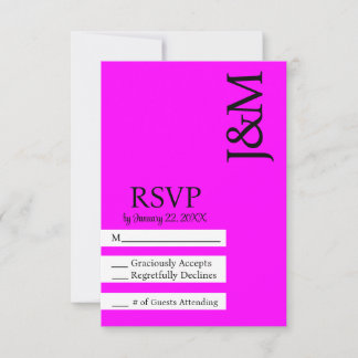 Minimalistische Fuschia Magenta RSVP-Karte RSVP Karte