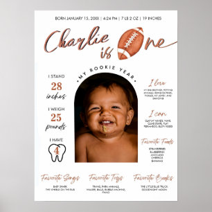 Minimalistische Fußballrookie des ersten Jahres Poster